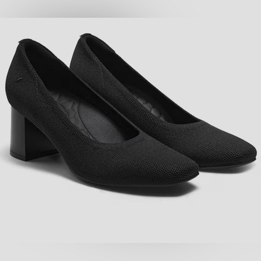 Vivaia Chic Black Block Chunky Heel Pumps Size 42